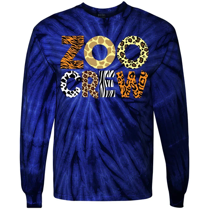 Zoo Crew Leopard Animals Print Zookeeper Zoological Garden Tie-Dye Long Sleeve Shirt