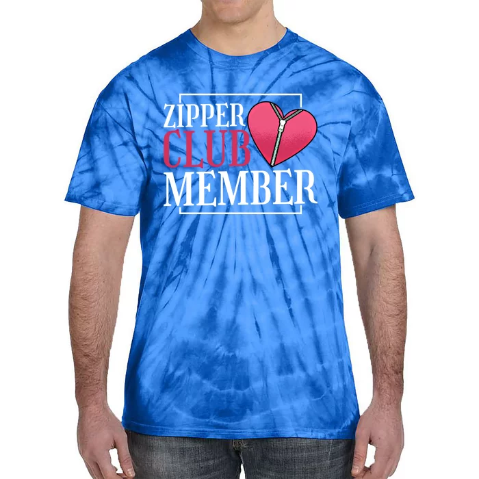 Zipper Club Member Open Heart Bypass Surgery Cute Gift Tie-Dye T-Shirt