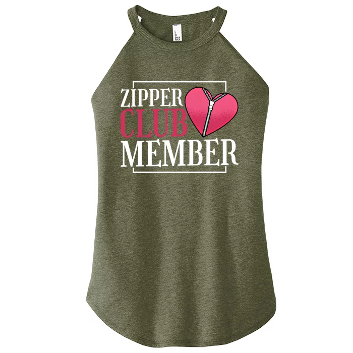 Zipper Club Member Open Heart Bypass Surgery Cute Gift Women’s Perfect Tri Rocker Tank