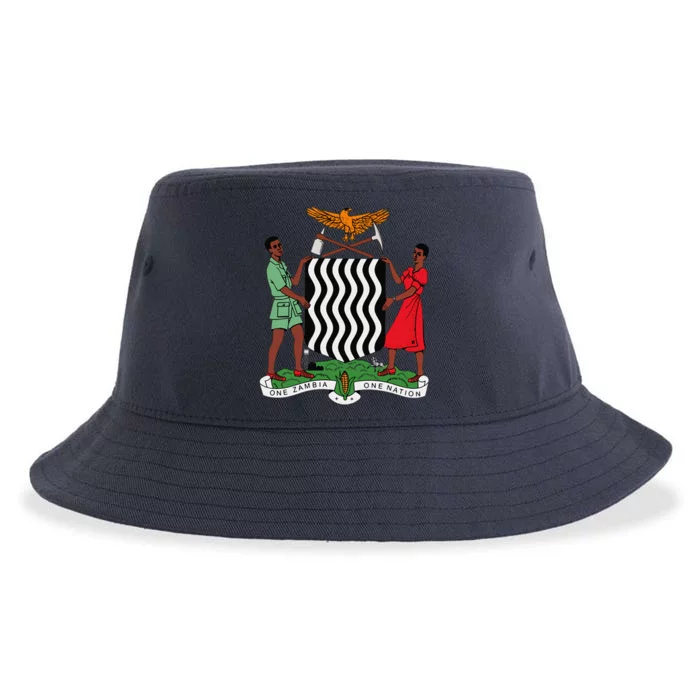 Zambian Coat Of Arms Zambia Emblem Symbol Sustainable Bucket Hat