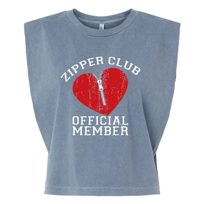 Zipper Club Open Heart Surgery Recovery Novelty Garment-Dyed Women's Muscle Tee