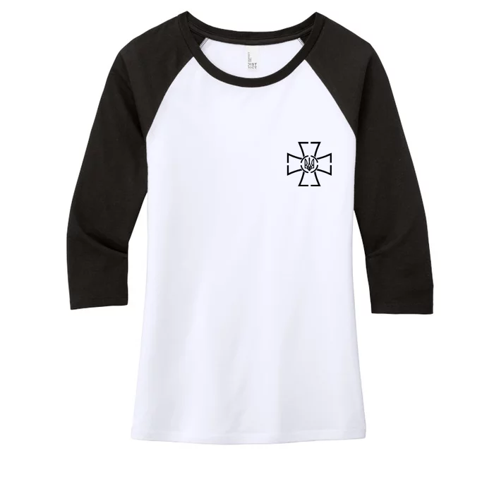 Zelensky Cross Speech Military Army Ukraine Coat Of Arms Women's Tri-Blend 3/4-Sleeve Raglan Shirt