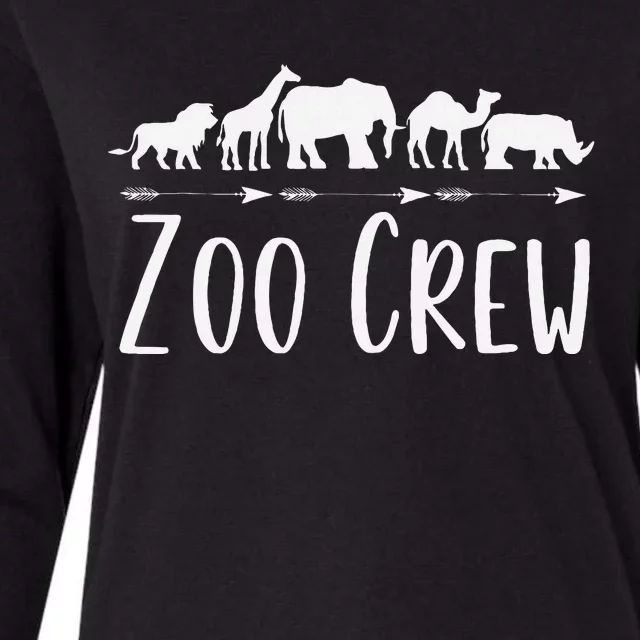 Zoo Crew Safari Animals Or Adults Zoo Group Teacher Womens Cotton Relaxed Long Sleeve T-Shirt