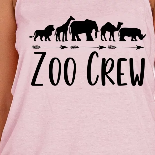 Zoo Crew Safari Animals Or Adults Zoo Group Teacher Funny Gift Women's Knotted Racerback Tank