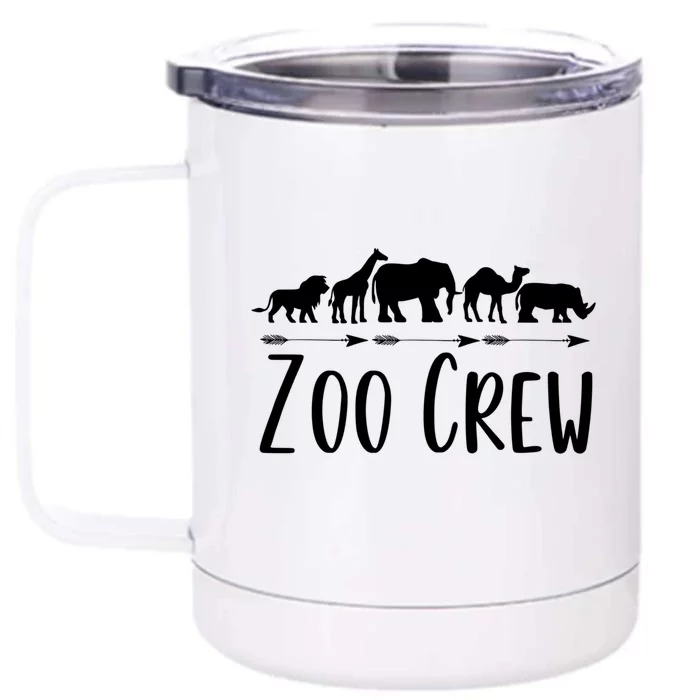 Zoo Crew Safari Animals Or Adults Zoo Group Teacher Funny Gift Front & Back 12oz Stainless Steel Tumbler Cup