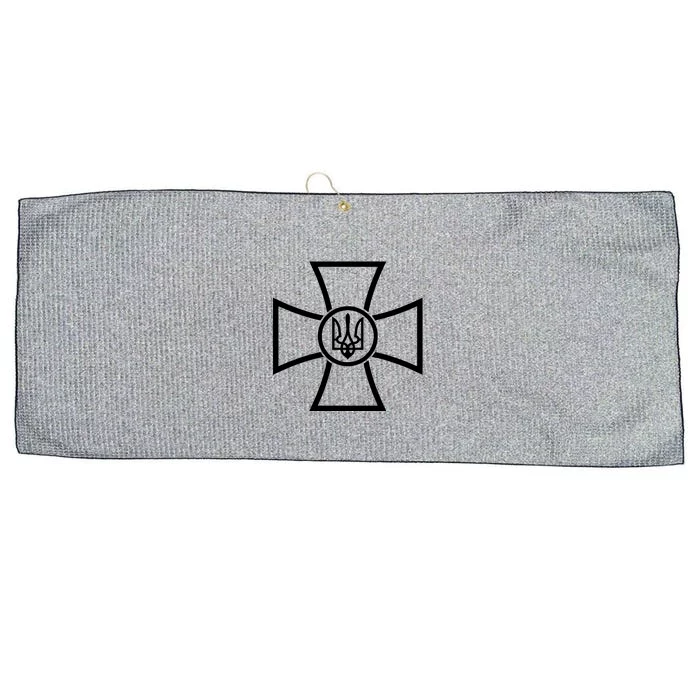 Zelensky Cross Ukraine Russian Warship Go F Yourself Front & Back Front & Back Large Microfiber Waffle Golf Towel