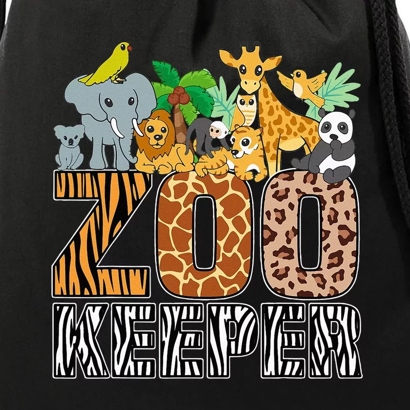 Zookeeper Costume Zebra Wild Print African Animal Keeper Drawstring Bag