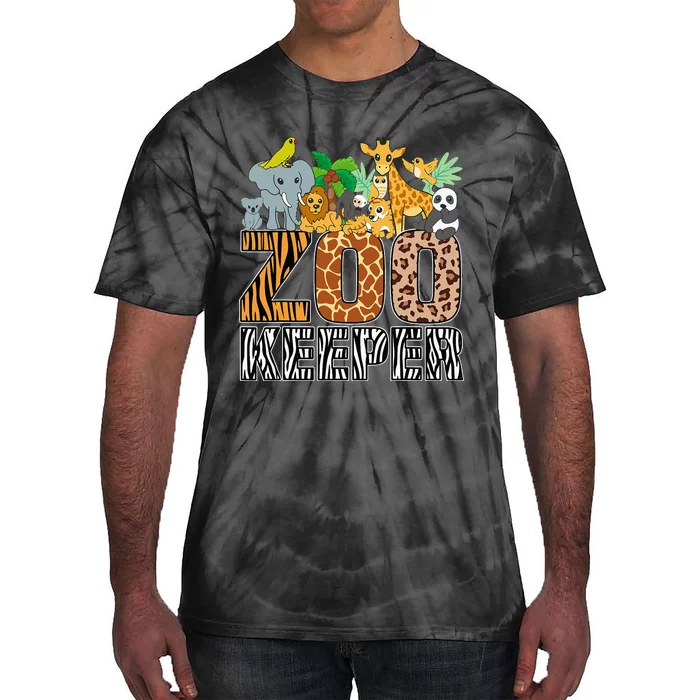 Zookeeper Costume Zebra Wild Print African Animal Keeper Tie-Dye T-Shirt