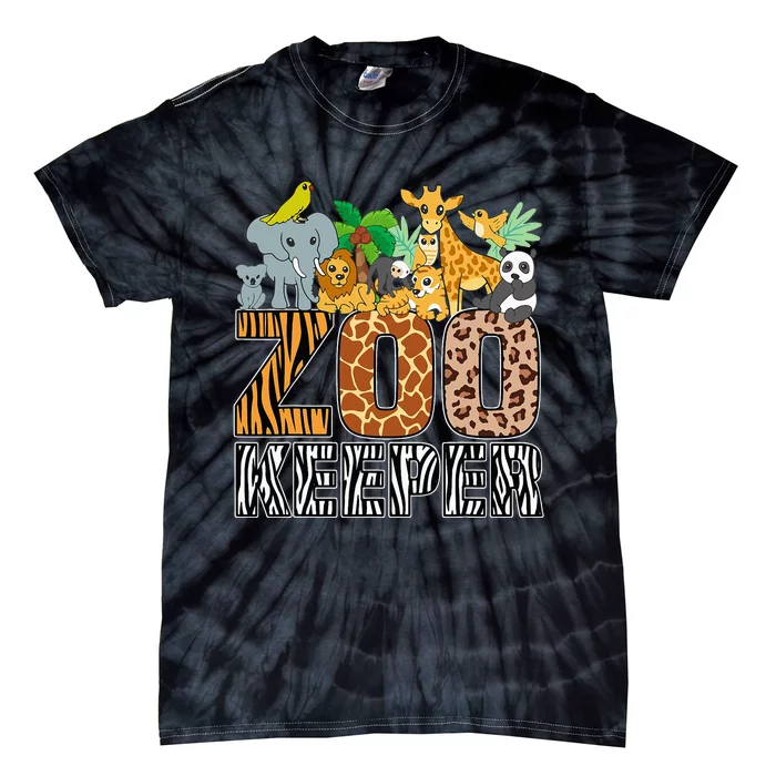 Zookeeper Costume Zebra Wild Print African Animal Keeper Tie-Dye T-Shirt