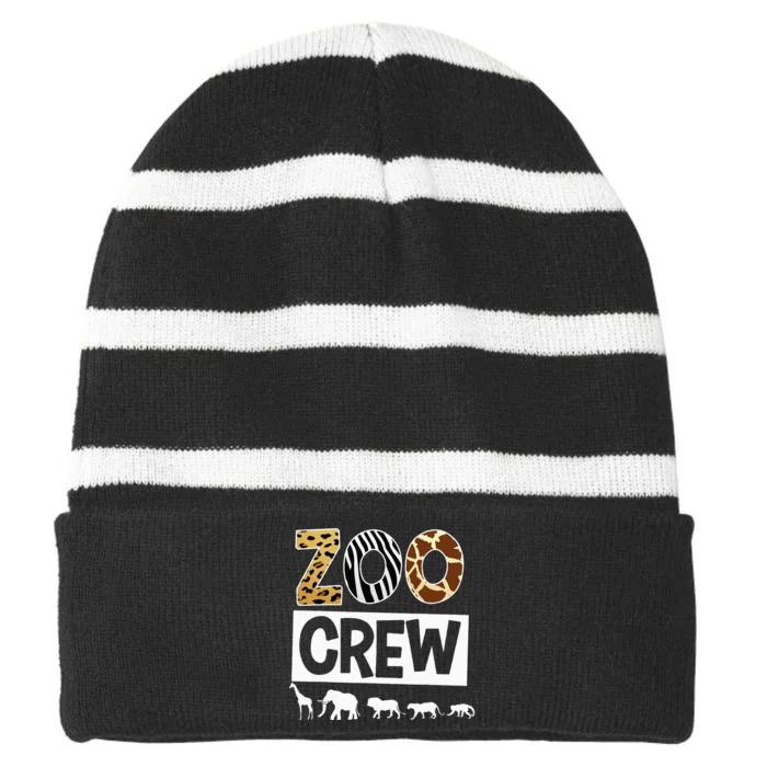 Zoo Crew Zookeeper Safari Wildlife Animal Lover Costume Striped Beanie with Solid Band