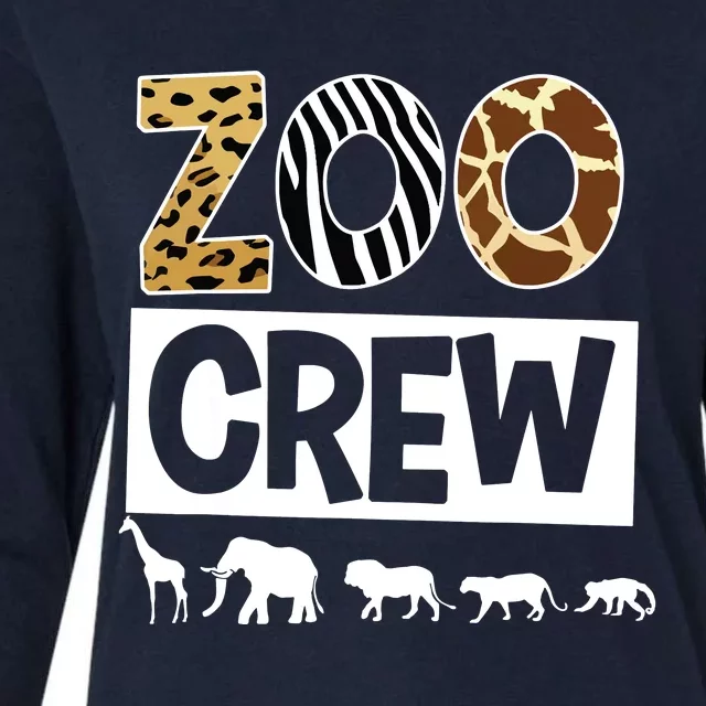 Zoo Crew Zookeeper Safari Wildlife Animal Lover Costume Womens Cotton Relaxed Long Sleeve T-Shirt