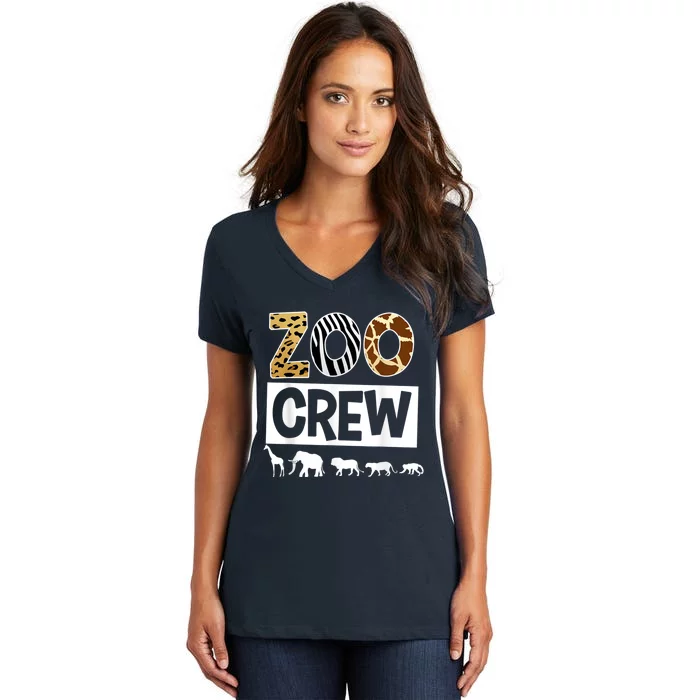 Zoo Crew Zookeeper Safari Wildlife Animal Lover Costume Women's V-Neck T-Shirt