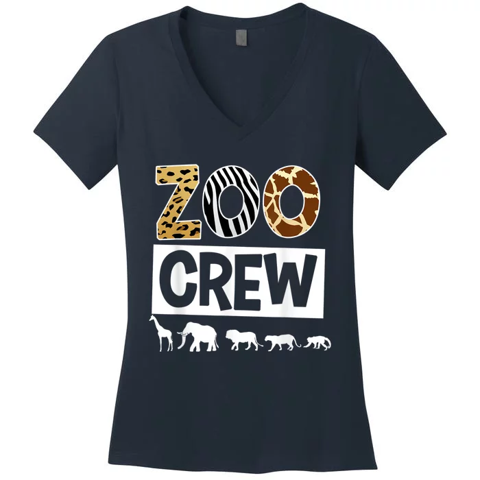 Zoo Crew Zookeeper Safari Wildlife Animal Lover Costume Women's V-Neck T-Shirt