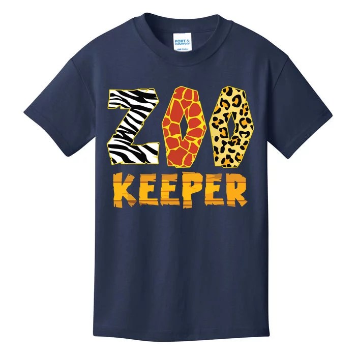 Zookeeper Costume Zebra Wild Print African Animal Keeper Kids T-Shirt