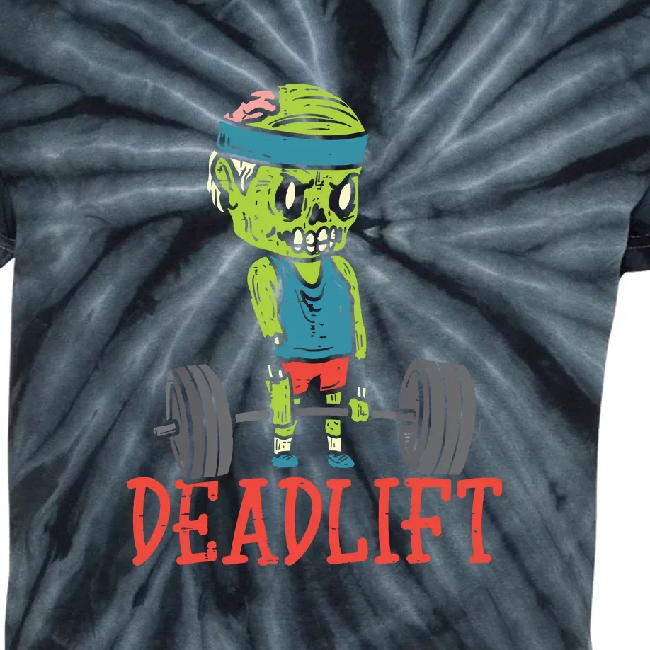 Zombie Deadlift Funny Gym Halloween Workout Kids Tie-Dye T-Shirt