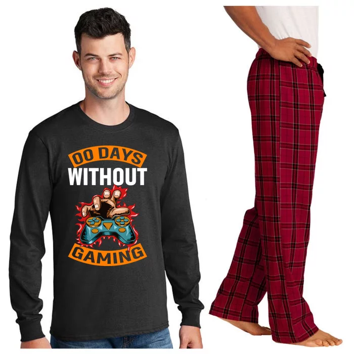 Zero Days Without Gaming Pro Video Gamer Gift Long Sleeve Pajama Set