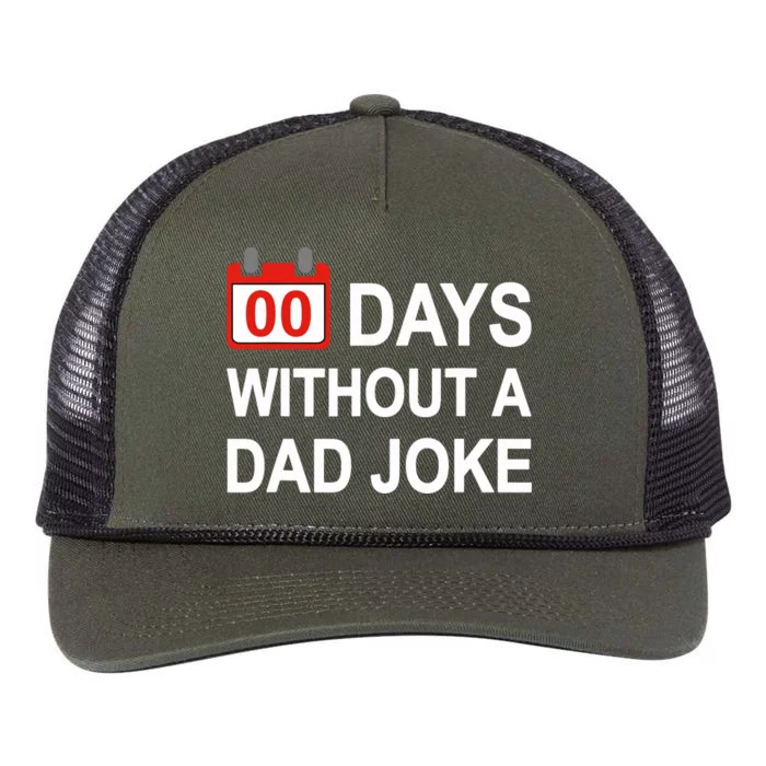 Zero Days Without A Dad Joke Funny Gag Meme Witty Saying Retro Rope Trucker Hat Cap