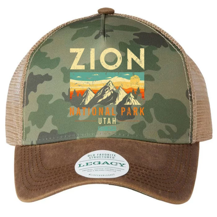 Zion Est 1919 Utah Vintage Retro National Park Legacy Tie Dye Trucker Hat