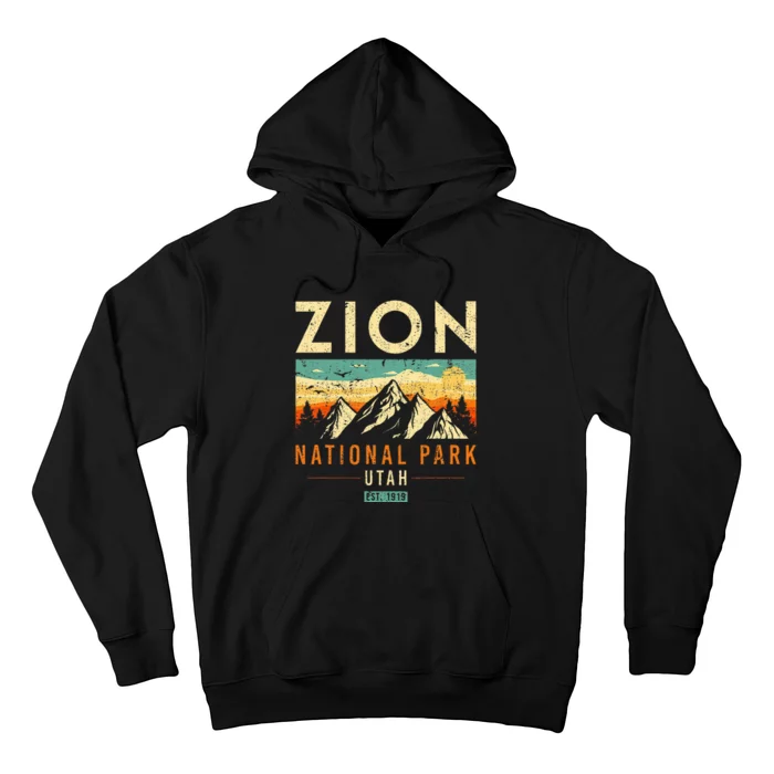 Zion Est 1919 Utah Vintage Retro National Park Hoodie