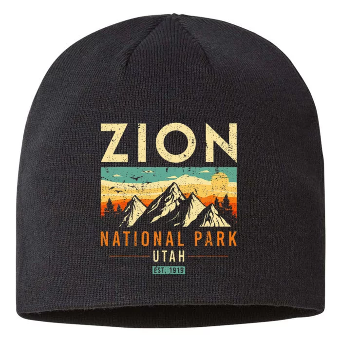 Zion Est 1919 Utah Vintage Retro National Park 8 1/2in Sustainable Knit Beanie