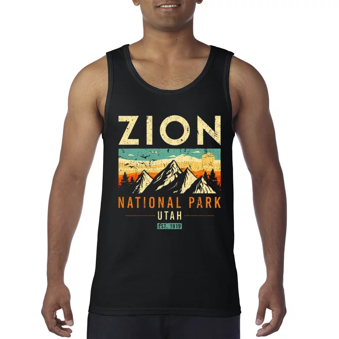 Zion Est 1919 Utah Vintage Retro National Park Tank Top