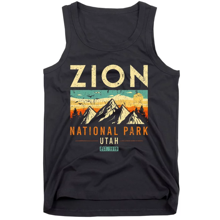 Zion Est 1919 Utah Vintage Retro National Park Tank Top