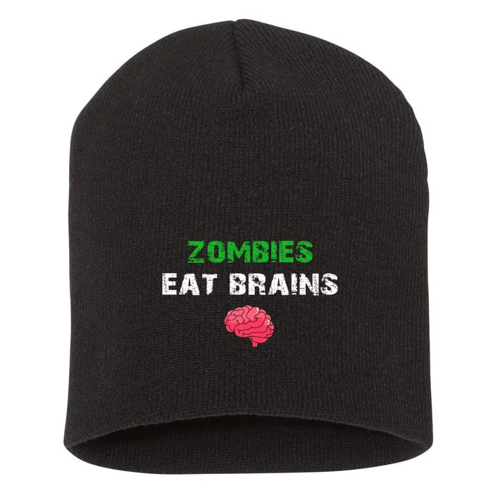 Zombies Eat Brains Short Acrylic Beanie