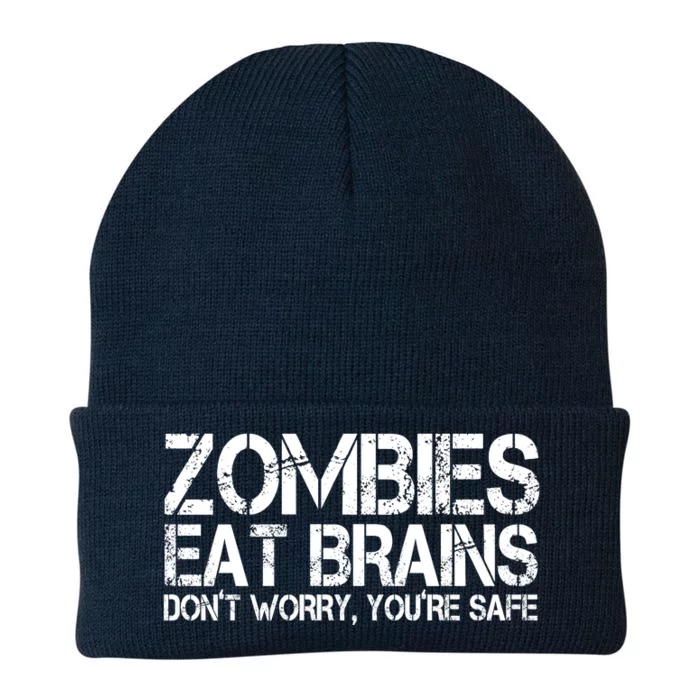 Zombies Eat Brains Dont Worry Youre Safe Funny Knit Cap Winter Beanie