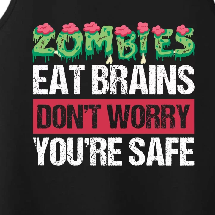 Zombies Eat Brains For Halloween Cute Gift Performance Tank