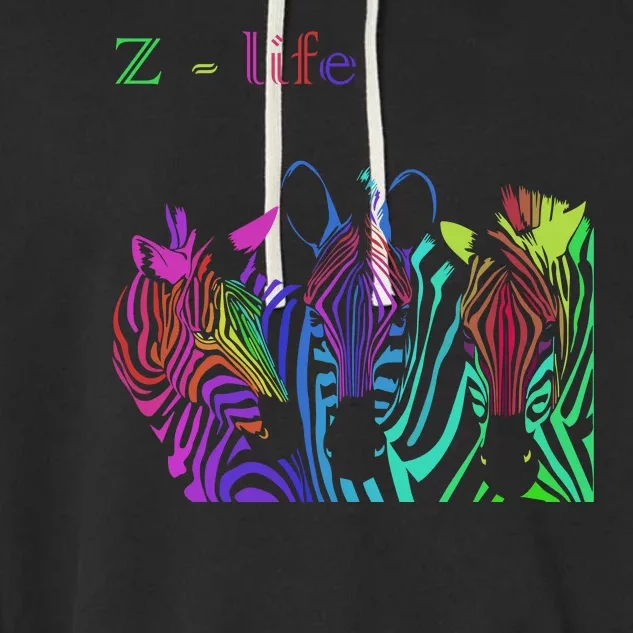 Zebra Life Z Three Zebras Garment-Dyed Fleece Hoodie