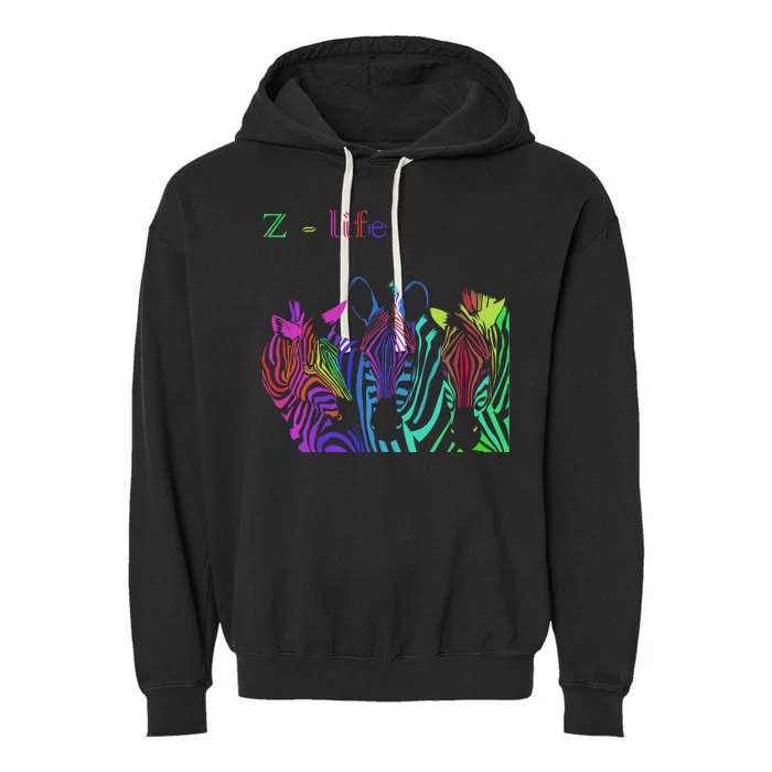 Zebra Life Z Three Zebras Garment-Dyed Fleece Hoodie