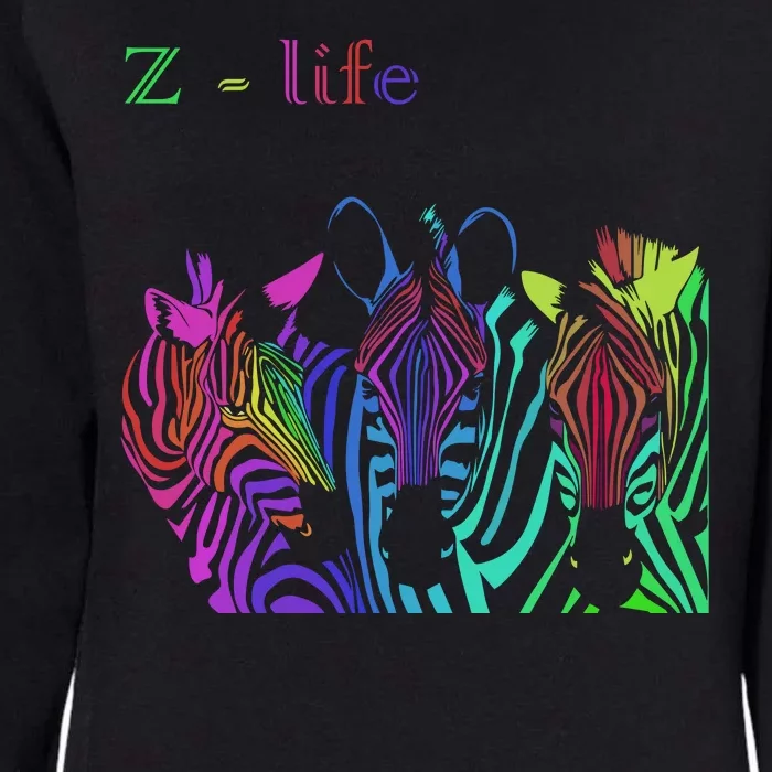 Zebra Life Z Three Zebras Womens California Wash Sweatshirt