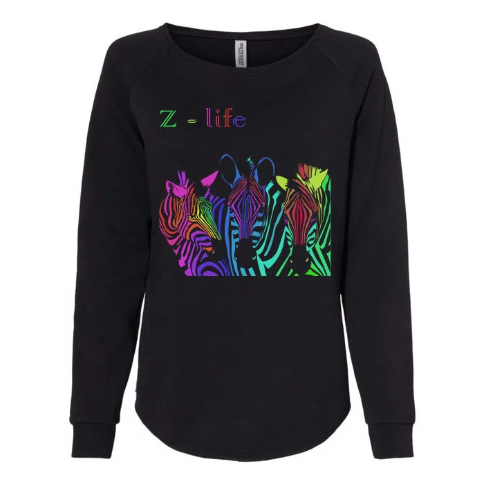 Zebra Life Z Three Zebras Womens California Wash Sweatshirt