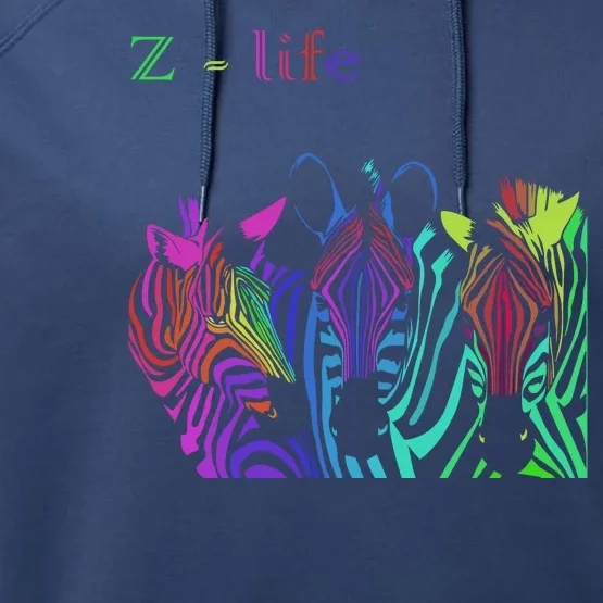 Zebra Life Z Three Zebras Performance Fleece Hoodie