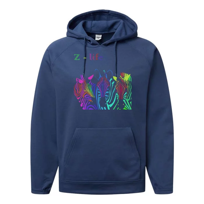 Zebra Life Z Three Zebras Performance Fleece Hoodie