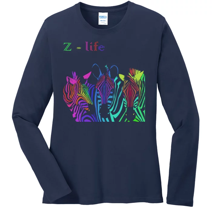 Zebra Life Z Three Zebras Ladies Long Sleeve Shirt