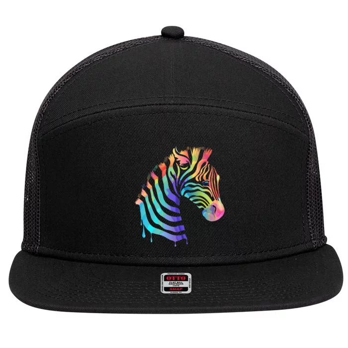 Zebra Neon 7 Panel Mesh Trucker Snapback Hat