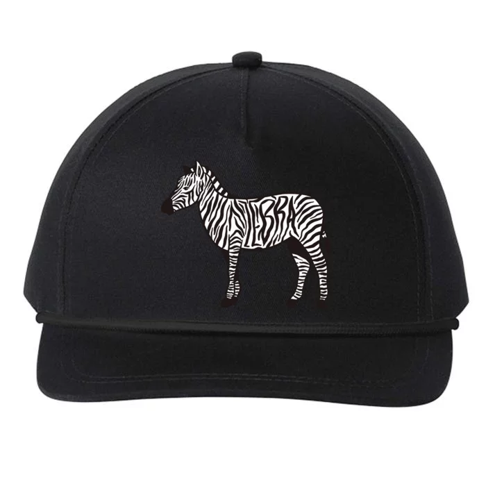 Zebra Stripes Animal Snapback Five-Panel Rope Hat