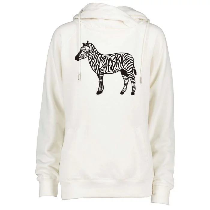 Zebra Stripes Animal Womens Funnel Neck Pullover Hood