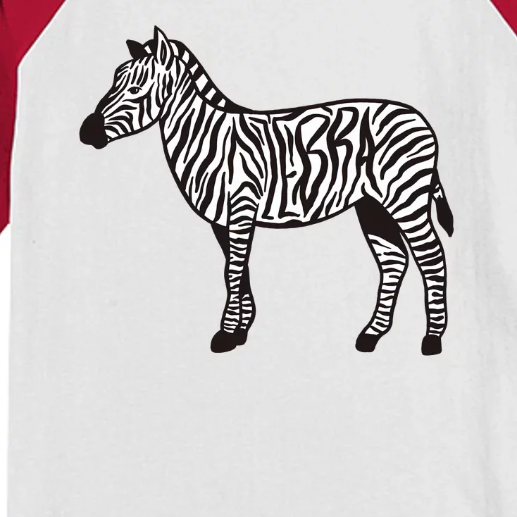 Zebra Stripes Animal Kids Colorblock Raglan Jersey