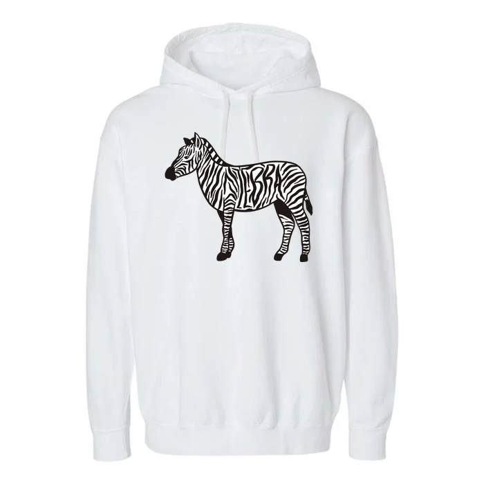 Zebra Stripes Animal Garment-Dyed Fleece Hoodie