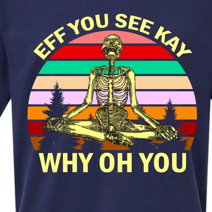 Zen Meditating Skeleton Eff You See Kay Sueded Cloud Jersey T-Shirt