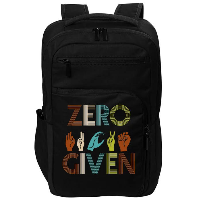 Zero Given Sign Language Impact Tech Backpack