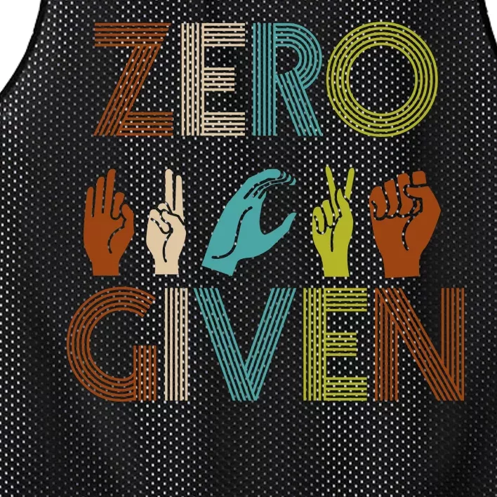 Zero Given Sign Language Mesh Reversible Basketball Jersey Tank