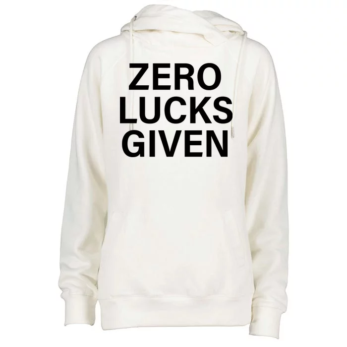 Zero Lucks Given Womens Funnel Neck Pullover Hood