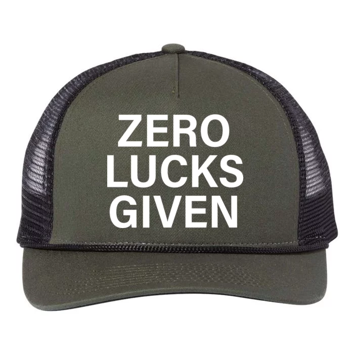 Zero Lucks Given Retro Rope Trucker Hat Cap