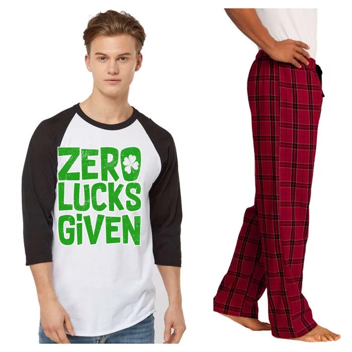 Zero Lucks Given St. Patrick's Day Raglan Sleeve Pajama Set