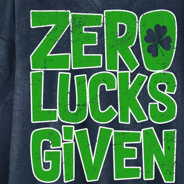 Zero Lucks Given St. Patrick's Day Hooded Wearable Blanket