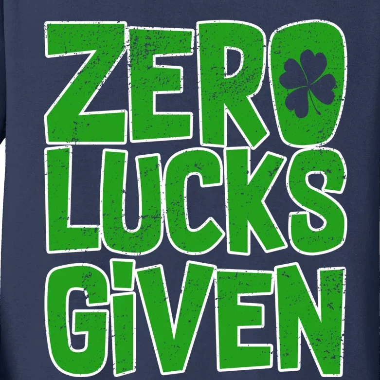 Zero Lucks Given St. Patrick's Day Kids Long Sleeve Shirt