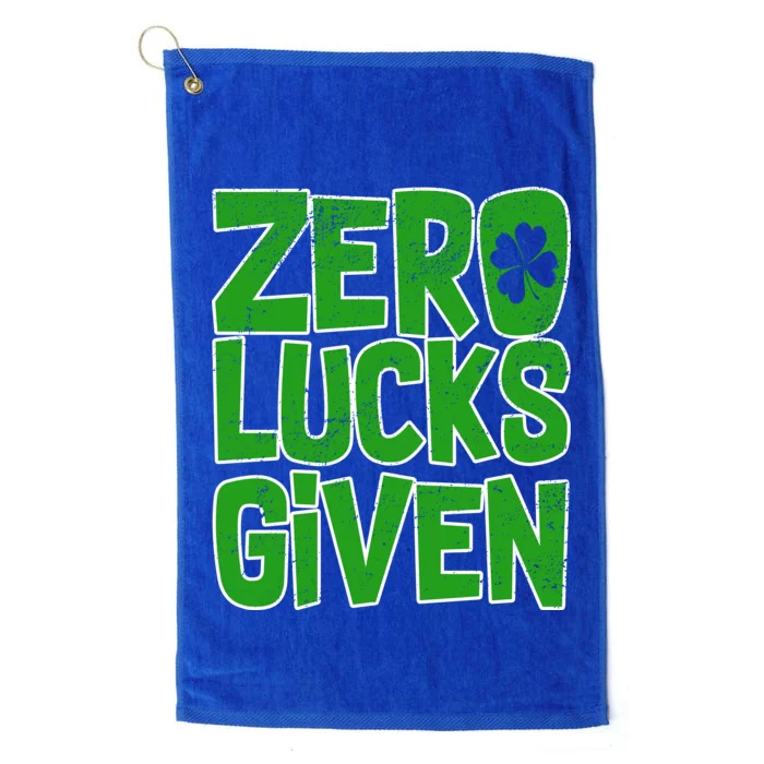 Zero Lucks Given St. Patrick's Day Platinum Collection Golf Towel